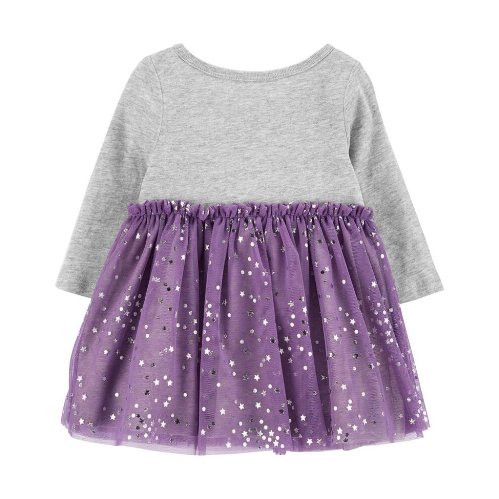 NEW Carter's Baby Dress Set Bat Star Sparkle Print Tulle Denim Legging Bottoms - Picture 5 of 9